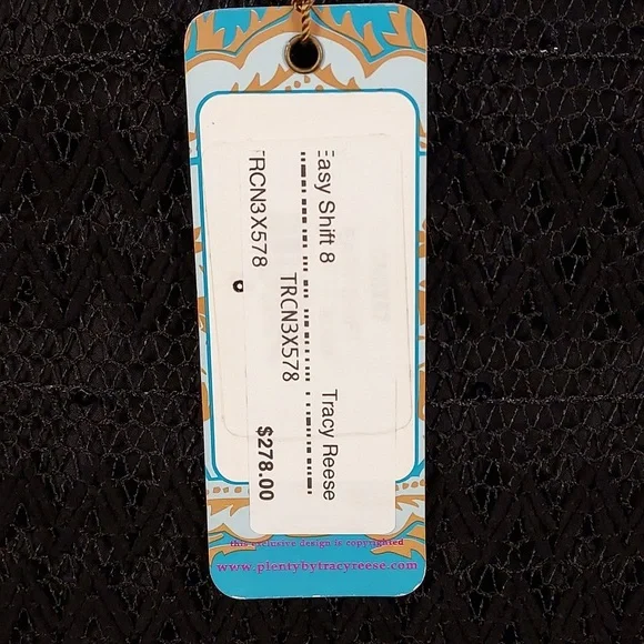 Plenty by Tracy Reese NWT Black Sequin Lace Textured Shift Mini Dress Size 8 - Picture 6 of 8